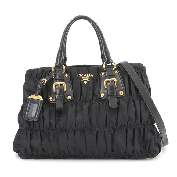 Prada PRADA 2-way Hand Shoulder Bag Nylon Leather Nero Black BN2346 - Picture 1 of 10